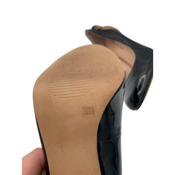 Julianne Hough Patent Leather Black & Tan Stiletto Heels Size 7.5 - Picture 8 of 8